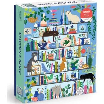 Puzzle Puzzle GALISON PURRFECT NOOK – kočičí knihovna, 1000 dílků