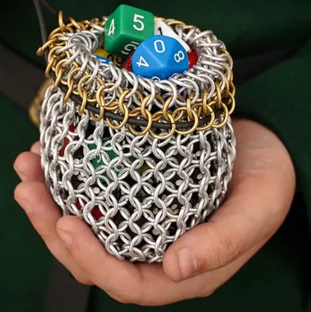 Karnevalový kostým Výprodej Kroužkový měšec na kostky – hliník/mosaz 8mm, nenýtované kroužky - Outlet