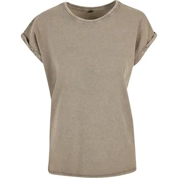 Dámské tričko Build Your Brand Ležérní dámské tričko Acid Washed - Tmavá khaki | 4XL