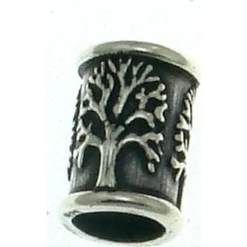 Přívěsek Megalith STROM ŽIVOTA - stříbrný korálek (nejen) do vousů, Ag 925