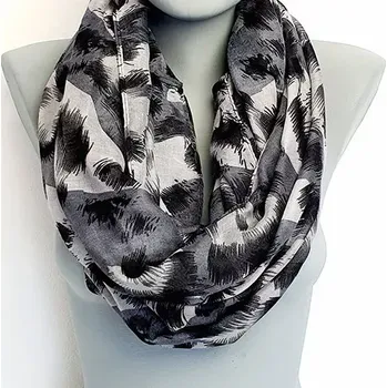 Šála Dámská šála tunel - černobílý