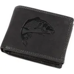 Pánská peněženka kožená pro myslivce, rybáře, motorkáře 9,5x12 cm - 1 ks - 22 černá ryba