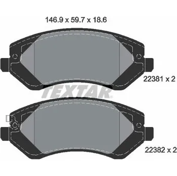 Sada brzdových destiček, kotoučová brzda TEXTAR 2238101