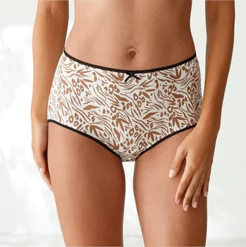 Kalhotky Sada 4 kalhotek maxi s potiskem zvířecí srsti černá/bílá 50/52