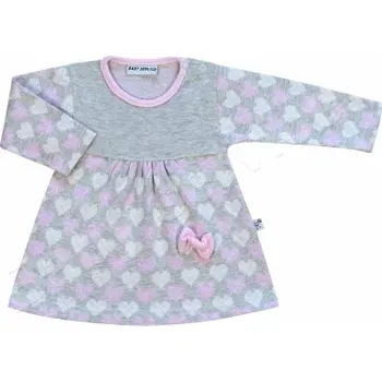 Dívčí šaty Šatičky s dlouhým rukávem a mašlí Srdíčka Baby Service velikost 74 (1375)