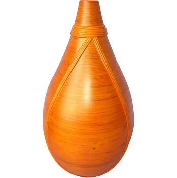 Váza Axin Trading s.r.o. Bambusová váza s ratanem oranžová