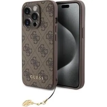 Guess 4G Charm Zadní Kryt pro iPhone 15 Pro Tone on Tone Brown Prémiový zadní kryt Guess 4G Charm se vyznačuje elegantním, charakteristickým 4G vzorem, doplněným o zlaté logo GUESS. Kryt je vyrobený
