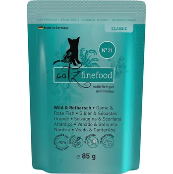 Krmivo pro kočku catz finefood No. 21 zvěřina a okouník 16 × 85 g