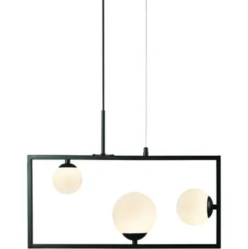 ACA Lighting závěsné svítidlo 3XG9 QUADRO černá kov + bílá 54X12X120CM OD91543PB