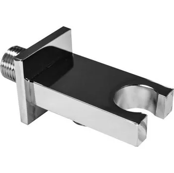 Sprchový držák Vývod stěnový pro sprchu 1/2" s držákem, hranatý, chrom