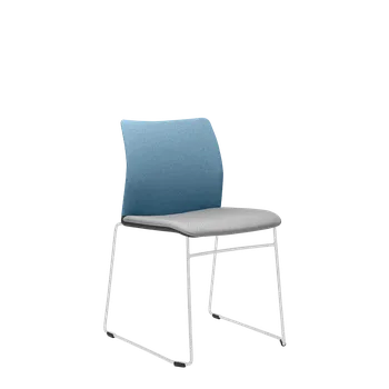 Konferenční židle TREND 522-Q-N0 (podnož bílá, čal. sedák i opěrák, stohovatelná)