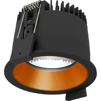 Illuxtron Zajímavé vestavné svítidlo Strada 75 LV Teplota chromatičnosti / Stmívání: 4000 Kelvinů / Nestmívatelné, Barva vnější / barva vnitřní: Černá / Měděná, Úhel vyzařování: 60° 855G03759L02