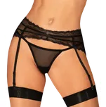 Obsessive Stylový podvazkový pás Medilla garter belt černá, M-L