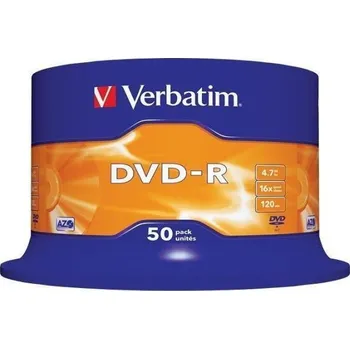 Optické médium DVD-R 4,7GB, 16x, AZO, Verbatim, 50-cake