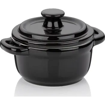 KELA Zapékací miska pekáček s poklicí MALIN 10 x 8 cm černá KL-11937