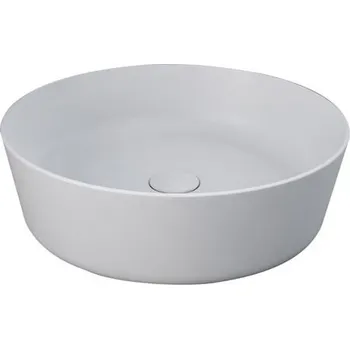 Umyvadlo na desku kruhové 42 cm, bez přepadu, matt white, RESORT