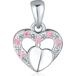 JVD Dámský stříbrný přívěsek se zirkony srdce SVLP1178XH2BR00