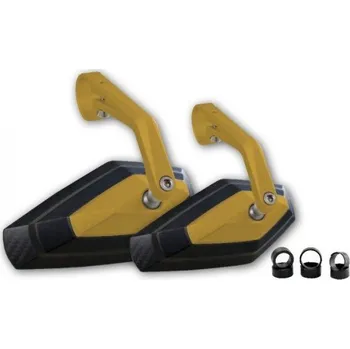 Zrcátko pro motocykl HSM Zrcátka Diamond 22 a 25 mm, 133x70x28 mm, délka nohy 100 mm, zlaté