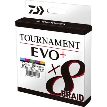 Daiwa Tournament Multicolor 0,35mm 258m 8 braid tournament: 0,35mm 35,1kg