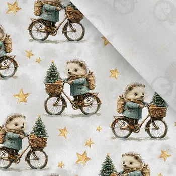 Bavlna premium Takoy ježek s vánočním stromečkem