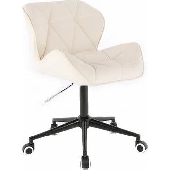 LuxuryForm DESIGN Židle MILANO na černé podstavě s kolečky - krémová