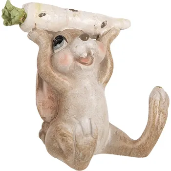 Clayre & Eef - Dekorativní figurka sedícího králíka s mrkví 6PR5237