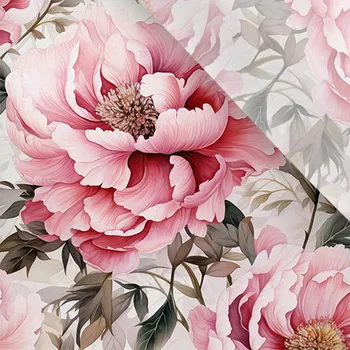 Umělé hedvábí / silky mírně elastické květiny světlé 149 MAXI vzor