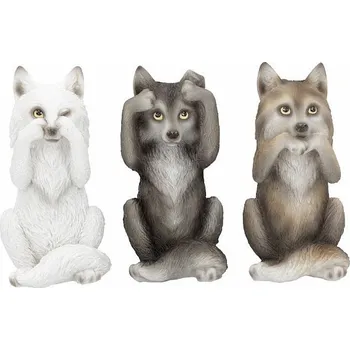 Sada sošek tří Moudrých vlků cca 10 cm, 460 g