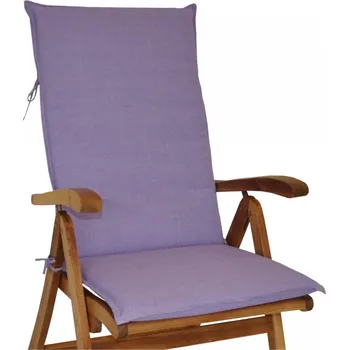 Podsedák Polštář na zahradní křeslo teak UNI vysoký - látka fialový melír