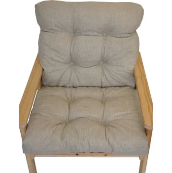 Podsedák Axin Trading s.r.o. Polstr na zahradní křeslo s nízkým opěradlem - látka tmavě béžový melír