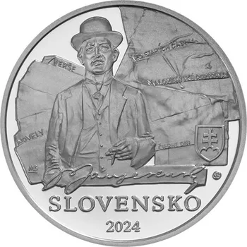 Stříbrná slov. mince 10 EUR 2024 - Janko Jesenský - 150 let od narození stand