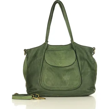 Kabelka Kožená kabelka přes rameno Mazzini M86 zelená