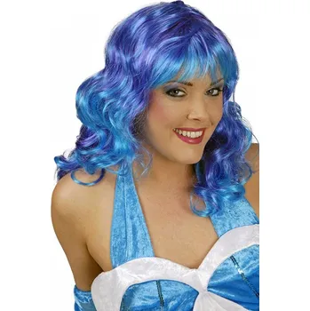 Karnevalová paruka Chaks Paruka s ofinou - Tyrkysově fialová