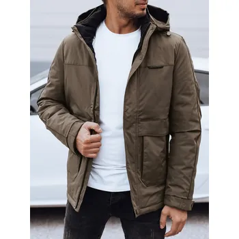 Pánský zimní kabát Pánská bunda zimní s odnímatelnou kapucí TX4904 Barva: Světle Hnědá, Velikost: M