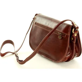 Kabelka Marco Mazzini Kožená crossbody kabelka přes rameno Mazzini M12M7 hnědá
