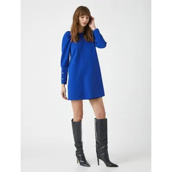 Dámské šaty koton Dámská vesta Večerní šaty Úzký výstřih Dlouhý rukáv Krep Koton modrá 2293488