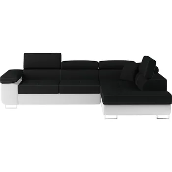 Sedací souprava Rohová rozkládací sedací souprava Anton 272 cm Sawana 14/Soft 17 černá pravá