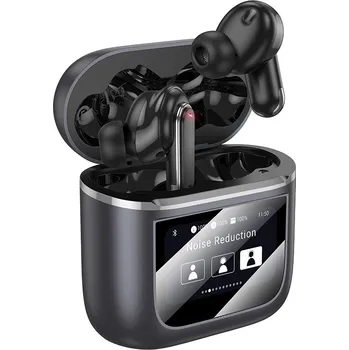 Sluchátka Bezdrátová sluchátka Borofone TWS BW67 Gorgeous ANC+ENC s redukcí šumu,LED dotykový displej šedé
