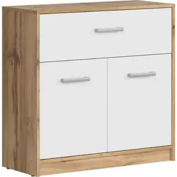 Komoda MATOS komoda KOM2D1S, dub wotan/bílá mat - SLEVA 3% s kodem radost25