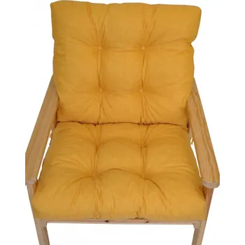 Podsedák Axin Trading s.r.o. Polstr na zahradní křeslo s nízkým opěradlem - látka žlutý melír