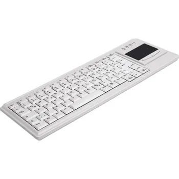 Klávesnice CHERRY Industry 4.0 Compact Ultraflat Touchpad Keyboard - Corded - AZERTY - Light Grey (AK-4400-GU-W/BE)