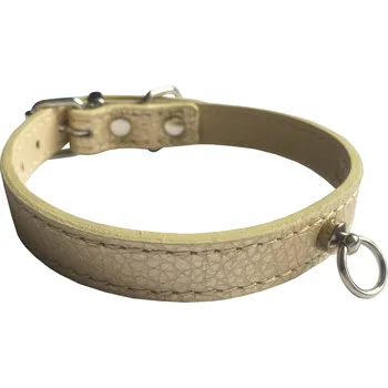 Obojek pro psa HUHUBAMBOO METAL obojek béžový M 1,6x26-32cm (355455)