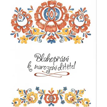 Kresli.To Slovácké přání 13,5 x 19 cm Blahopřání k narození dítěte