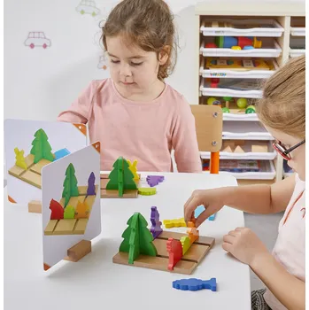 Dřevěná hračka Nathan Prostorová didaktická hra Zvířátka v lese pro 2 děti