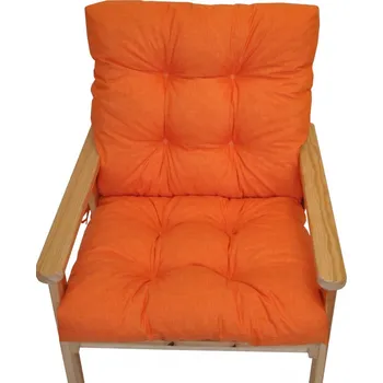 Podsedák Axin Trading s.r.o. Polstr na zahradní křeslo s nízkým opěradlem - látka oranžový melír