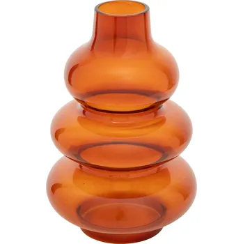 Váza Atmosphera Jantarová skleněná váza CLOTHILDE, výška 22 cm