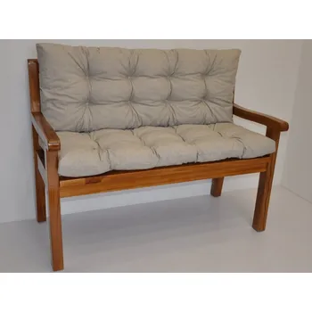 Zahradní lavice Axin Trading s.r.o. Lavička teaková 150 cm polstr tmavě béžový melír