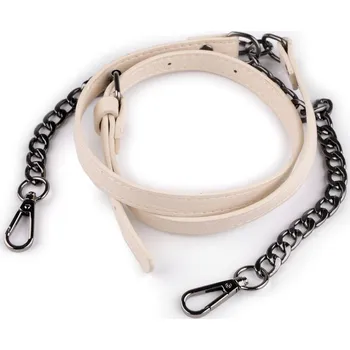 Koženkový popruh / ucho na kabelku s řetízkem a karabinami šíře 1,5 cm