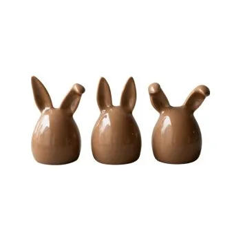 Velikonoční dekorace Velikonoční králíčci Triplets Nougat - set 3ks