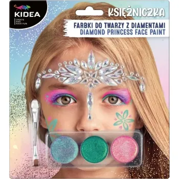 Výtvarná barva Barvy na obličej Kidea Diamantová Princezna, 3 barvy